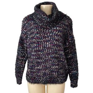 Philosophy‎ Speckled Multicolor Cowl Neck Soft Cozy Sweater Top